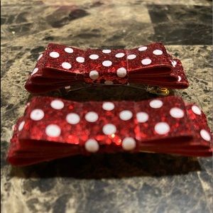 Minni mouse hair clips.